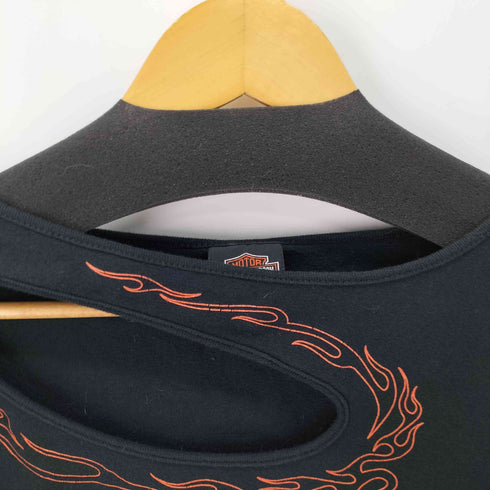 ハーレーダビッドソン HARLEY-DAVIDSON フレイムプリント変形L/Sカットソー レディース JPN:XL