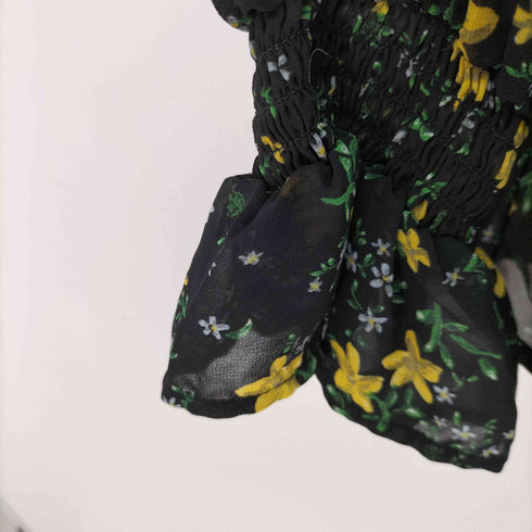 ザラ ZARA フリルデザイン花柄L/Sブラウス レディース import:M