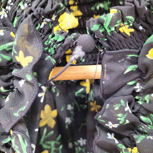 ザラ ZARA フリルデザイン花柄L/Sブラウス レディース import:M