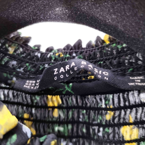 ザラ ZARA フリルデザイン花柄L/Sブラウス レディース import:M