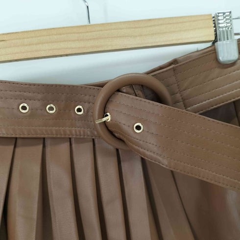 ザラ ZARA レイヤードデザインフェイクレザープリーツミニスカート レディース JPN:M