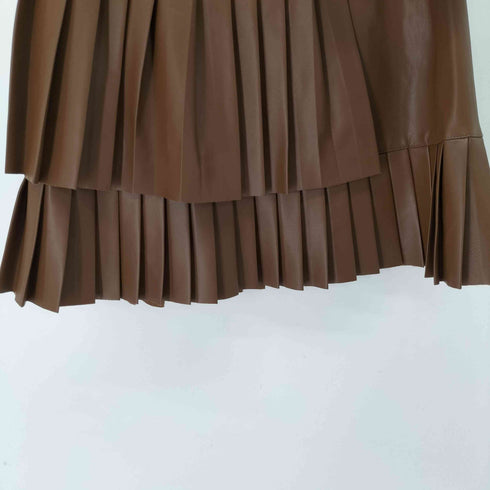 ザラ ZARA レイヤードデザインフェイクレザープリーツミニスカート レディース JPN:M