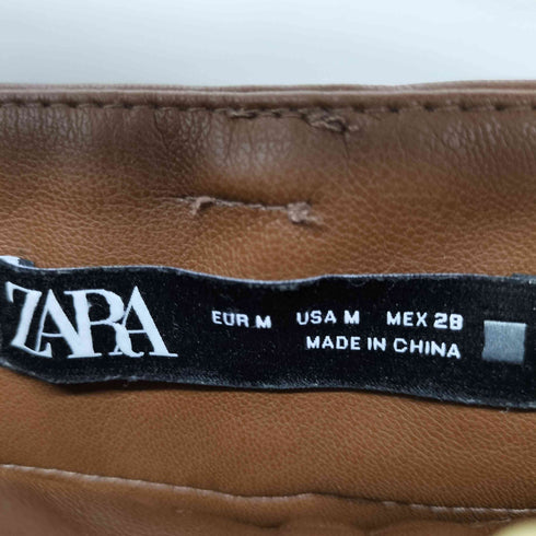 ザラ ZARA レイヤードデザインフェイクレザープリーツミニスカート レディース JPN:M