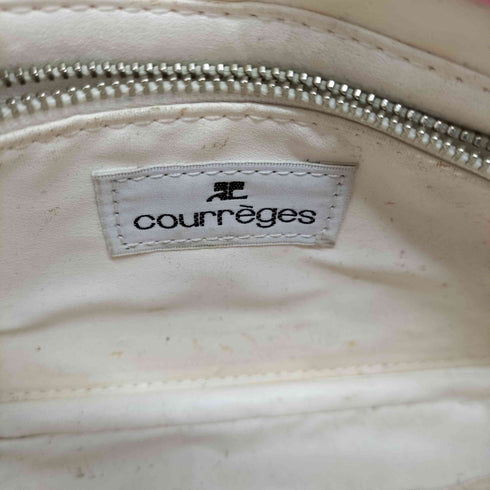 クレージュ courreges エナメルレザーハンドバッグ ショッキングピンク レディース
