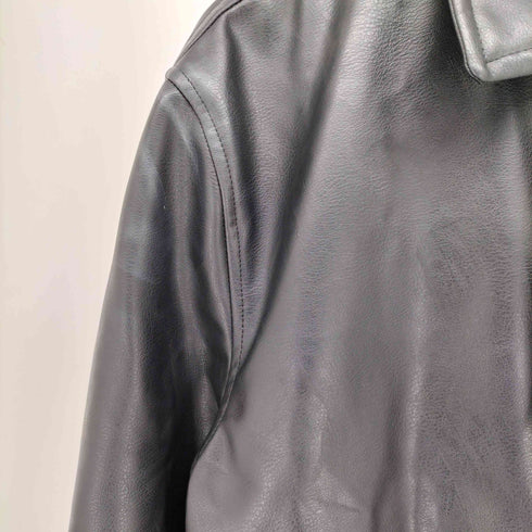 エイチアンドエム H&M フェイクレザー ジップアップジャケット メンズ import:L