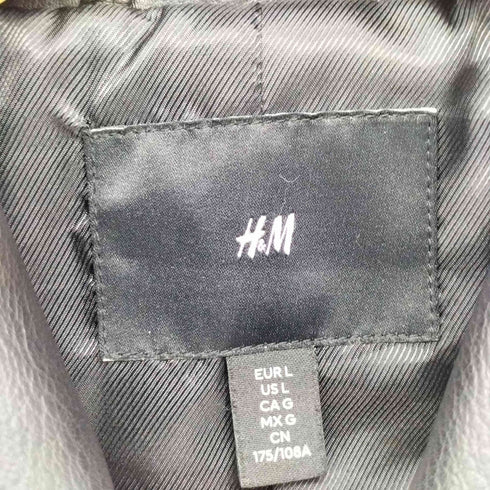エイチアンドエム H&M フェイクレザー ジップアップジャケット メンズ import:L