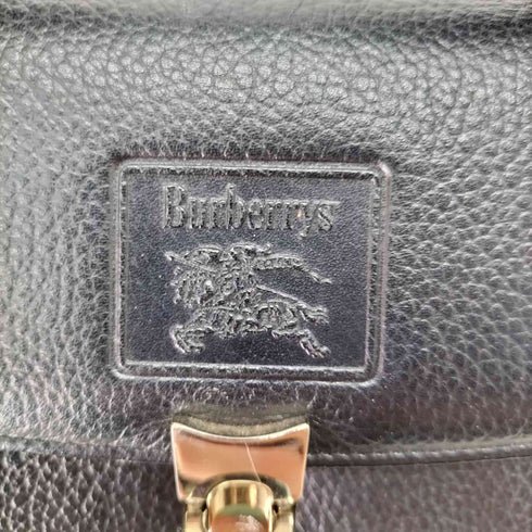 バーバリーズ BURBERRYS フロントロゴ刻印 レザーハンドバック レディース