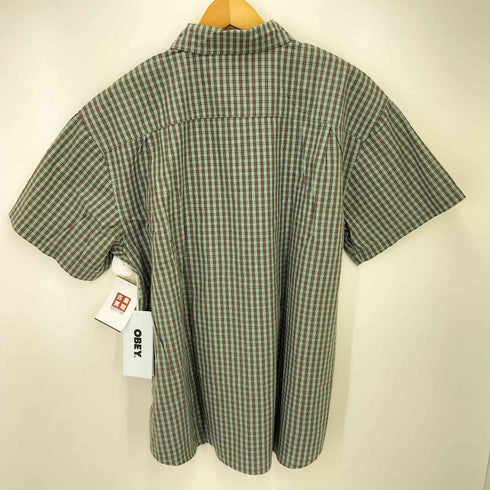 オベイ OBEY FRANK WOVEN ビッグサイズ S/S レギュラーカラー チェック シャツ メンズ import:L