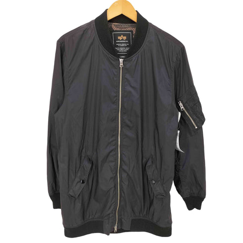 アルファインダストリーズ ALPHA INDUSTRIES 裏地ウッドランドカモ ロング リバーシブル MA-1 フライト ジャケット レディース import:L