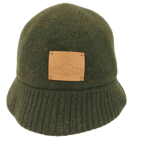 ヴィヴィアンウエストウッド Vivienne Westwood オーブレザーパッチウールハット レディース M/S