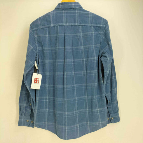 エディーバウアー Eddie Bauer 細畝 ボタンダウン 長袖 チェック柄 コーデュロイシャツ メンズ JPN:XS