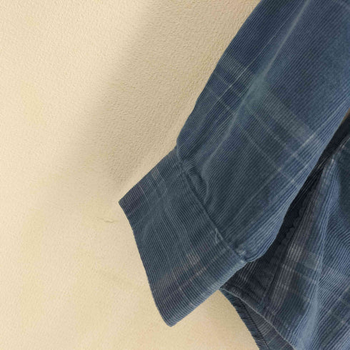 エディーバウアー Eddie Bauer 細畝 ボタンダウン 長袖 チェック柄 コーデュロイシャツ メンズ JPN:XS