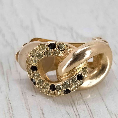 クリスチャンディオール Christian Dior ラインストーンイヤリング レディース