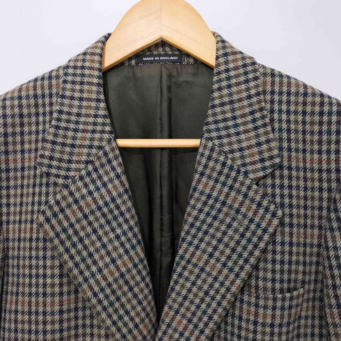 Kinglynne × Saddleworth Woolen Company ガンクラブチェック MADE IN ENGLAND 英国製 2B ウールテーラードジャケット メンズ