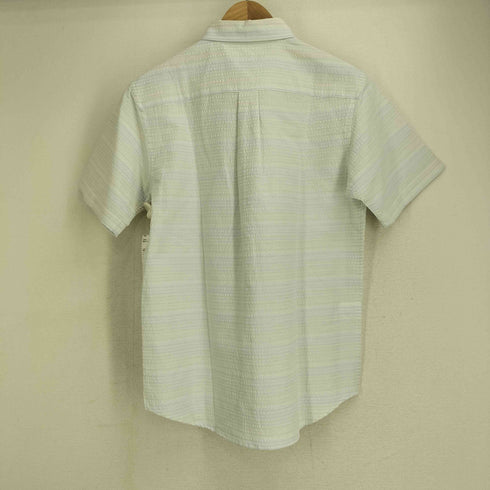 エディーバウアー Eddie Bauer シアサッカー マルチボーダー ボタンダウン 半袖シャツ メンズ JPN:XS