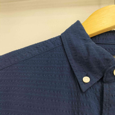 エディーバウアー Eddie Bauer シアサッカー ボーダー ボタンダウン 半袖シャツ メンズ JPN:XS