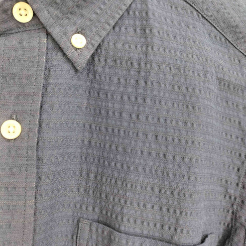 エディーバウアー Eddie Bauer シアサッカー ボーダー ボタンダウン 半袖シャツ メンズ JPN:XS