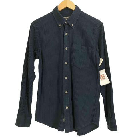 エディーバウアー Eddie Bauer コットン ボタンダウン 長袖 ストライプシャツ メンズ JPN:XS