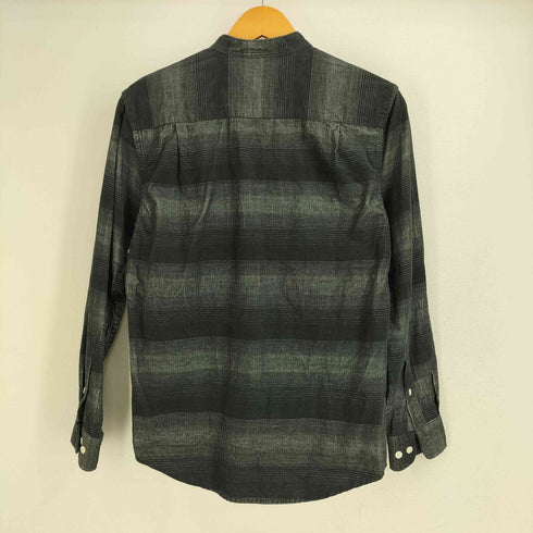 エディーバウアー Eddie Bauer スタンドカラー 細畝 ボタンダウン 長袖 ボーダー コーデュロイシャツ メンズ JPN:XS