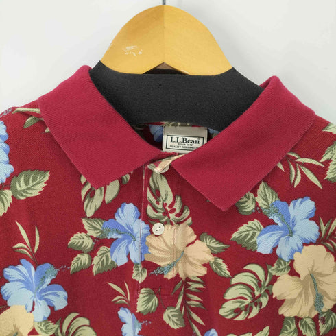 エルエルビーン L.L.Bean ハイビスカス柄 S/Sポロシャツ メンズ import:L