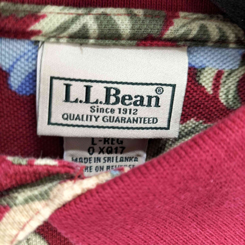 エルエルビーン L.L.Bean ハイビスカス柄 S/Sポロシャツ メンズ import:L