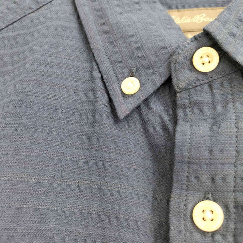エディーバウアー Eddie Bauer シアサッカー ボーダー ボタンダウン 半袖シャツ メンズ JPN:XS