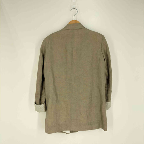 ザラ ZARA ボタンレス リネン テーラードジャケット レディース import:M