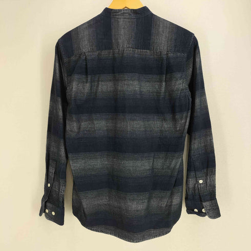 エディーバウアー Eddie Bauer スタンドカラー 細畝 ボタンダウン 長袖 ボーダー コーデュロイシャツ メンズ JPN:XS