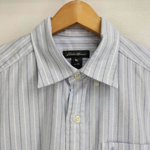 エディーバウアー Eddie Bauer ワンポイント刺繍 コットン ストライプ ボタンダウン 半袖シャツ メンズ JPN:XS