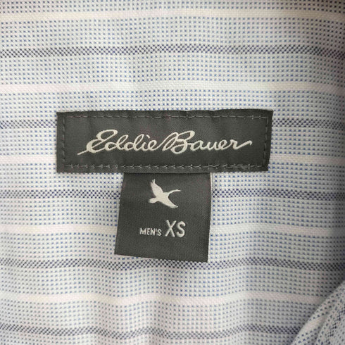 エディーバウアー Eddie Bauer ワンポイント刺繍 コットン ストライプ ボタンダウン 半袖シャツ メンズ JPN:XS