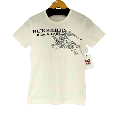 バーバリーブラックレーベル BURBERRY BLACK LABEL フロントデザインTシャツ レディース JPN:1