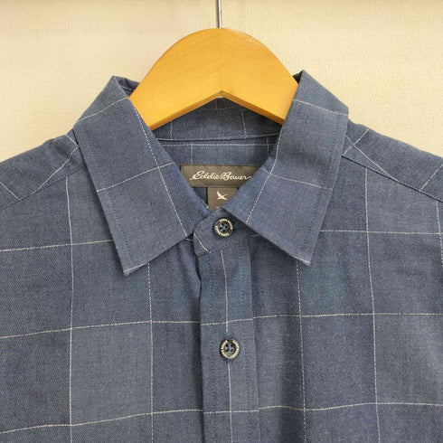 エディーバウアー Eddie Bauer リネン混 チェック 半袖シャツ メンズ JPN:XS