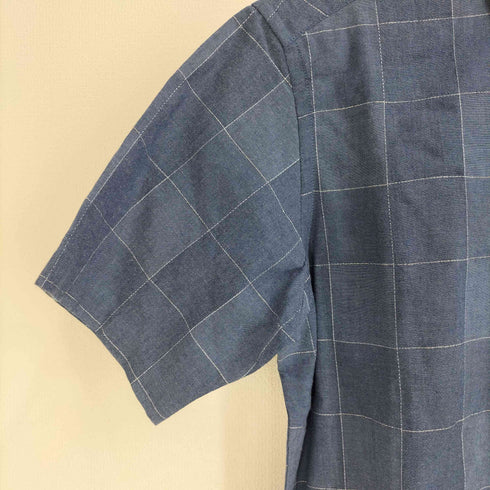 エディーバウアー Eddie Bauer リネン混 チェック 半袖シャツ メンズ JPN:XS