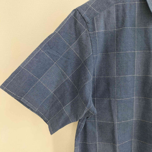 エディーバウアー Eddie Bauer リネン混 チェック 半袖シャツ メンズ JPN:XS