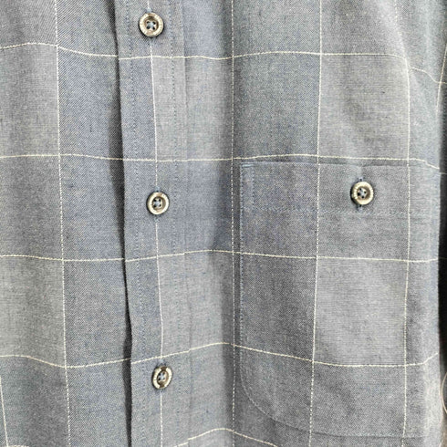 エディーバウアー Eddie Bauer リネン混 チェック 半袖シャツ メンズ JPN:XS