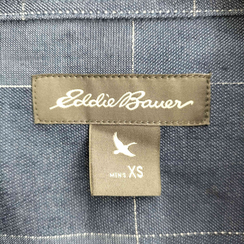 エディーバウアー Eddie Bauer リネン混 チェック 半袖シャツ メンズ JPN:XS