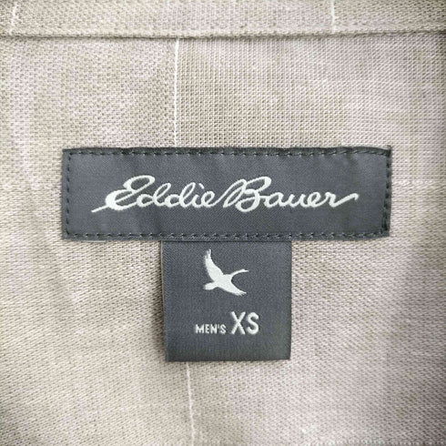 エディーバウアー Eddie Bauer リネン混 チェック 半袖シャツ メンズ JPN:XS