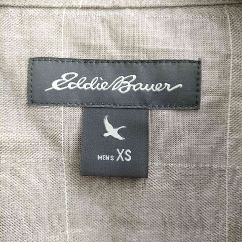 エディーバウアー Eddie Bauer リネン混 チェック 半袖シャツ メンズ JPN:XS