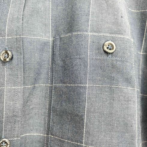 エディーバウアー Eddie Bauer リネン混 チェック 半袖シャツ メンズ JPN:XS