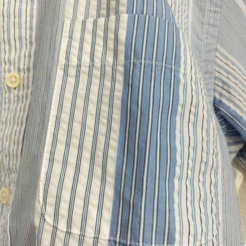エディーバウアー Eddie Bauer シアサッカー ストライプ ボタンダウン 半袖シャツ メンズ JPN:XS