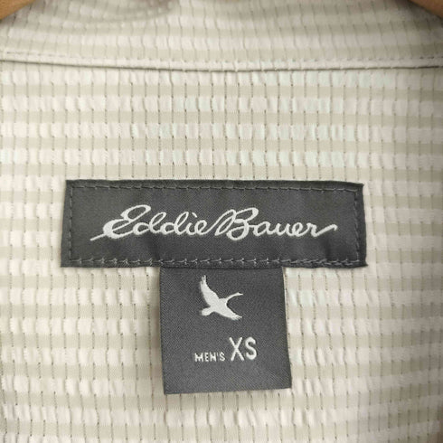 エディーバウアー Eddie Bauer シアサッカー ストライプ ボックス 開襟 半袖シャツ メンズ JPN:XS