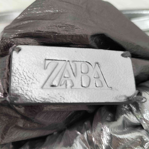 ザラ ZARA メタリックシルバーワンショルダーバッグ レディース