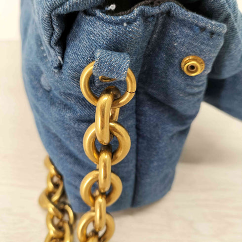 ザラ ZARA チェーンベルトデニムショルダーバッグ グラムスラム レディース M