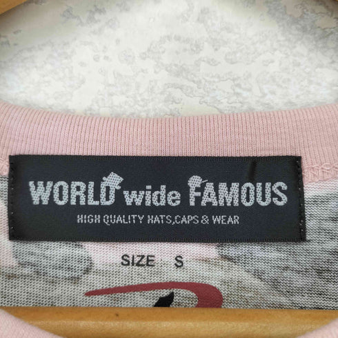 ワールドワイドフェイマス WORLD WIDE FAMOUS フロント刺繍カモ柄Tシャツ メンズ S