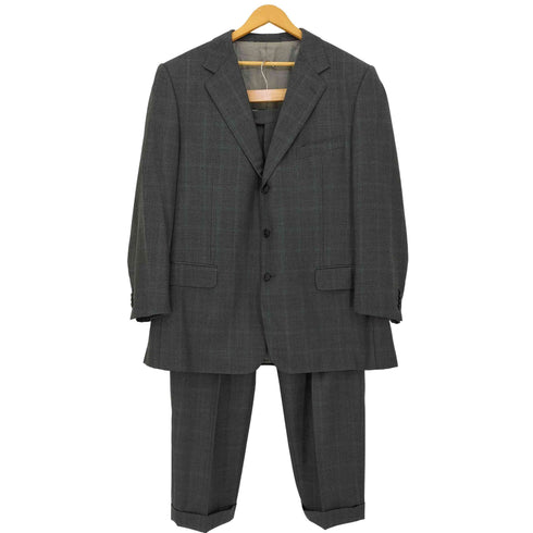 エルメネジルドゼニア Ermenegildo Zegna TROFEO トロフェオ チェック柄 3B テーラードジャケット & 2タック ワイドスラックス セットアップ メンズ