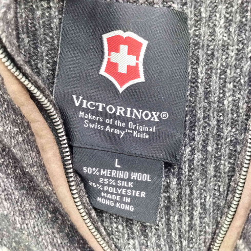 ビクトリノックス VICTORINOX アーガイル柄 ハーフジップ ニット セーター レディース import:L