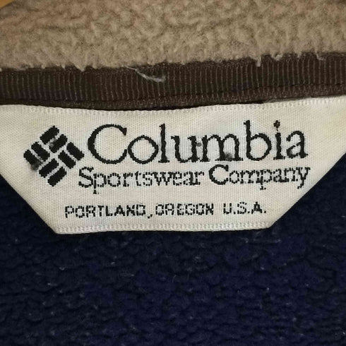 コロンビア Columbia 90s USA製 ロゴ刺繍 ジップアップ フリースジャケット メンズ import:XS