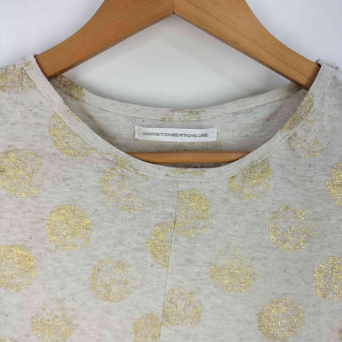 ワイズ Ys COMPOSITION SEE ATTACHED LABEL ドット フロントギャザー Tシャツ レディース JPN:2