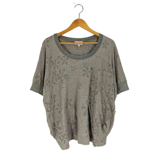 ヴィヴィアンウエストウッドレッドレーベル Vivienne Westwood RED LABEL 総柄 ロゴ刺繍 コットンリヨセル ニット Tシャツ レディース 2