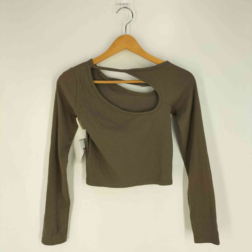 ACLENT One shoulder cutting rib long tee ワンショルダー カッティング リブ ロングスリーブTシャツ レディース FREE